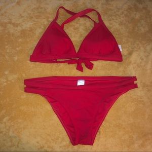 Target Xhilaration Red Ribbed bikini top/bottom!